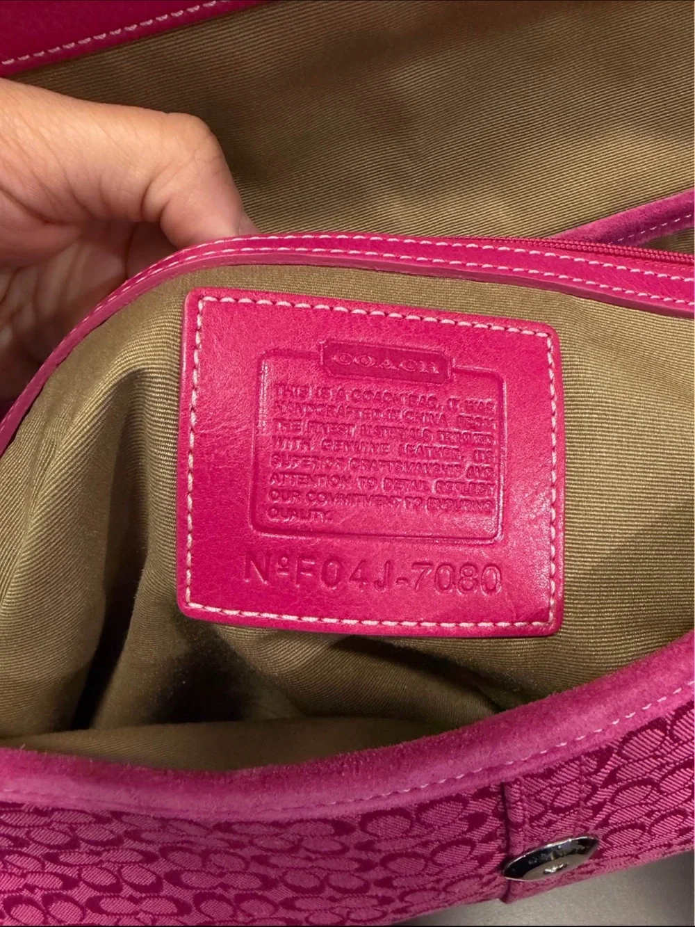 Coach Pink Signature Canvas Shoulder Bag